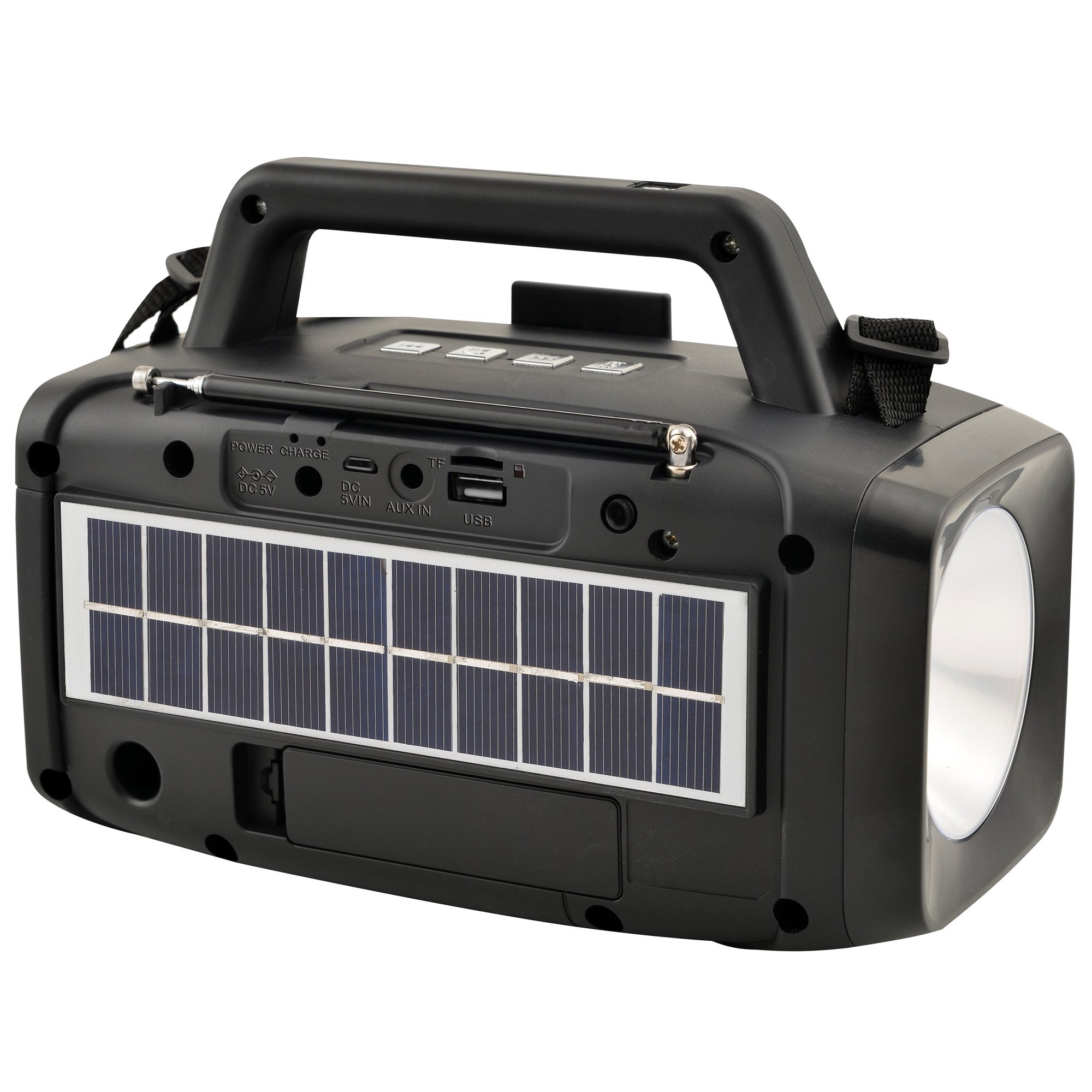 Supersonic Solar Power Speaker with FM Radio and LED Flashlight by Jupiter Gear