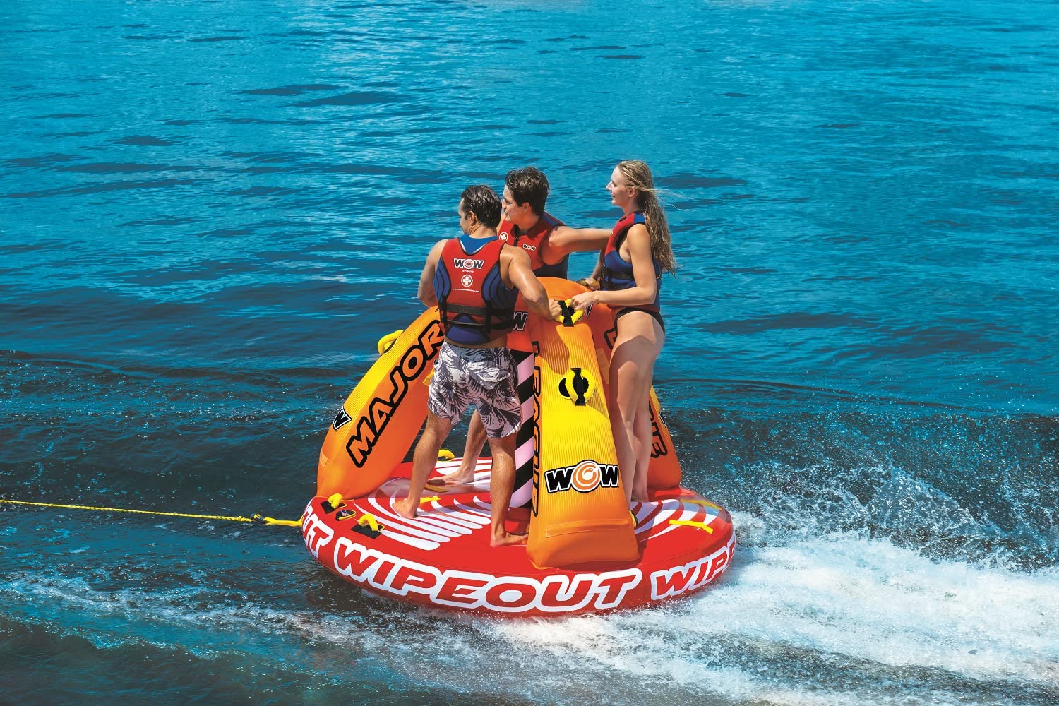 WOW Sports Wipeout 3 Person 3P Standing Towable (22-WTO-3965) by Jupiter Gear
