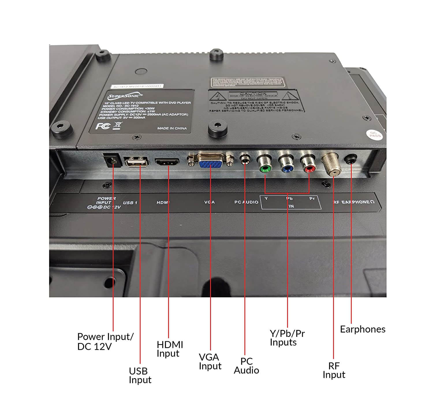 19" Supersonic 12 Volt AC/DC LED HDTV with DVD Player, USB, SD Card Reader and HDMI by Jupiter Gear