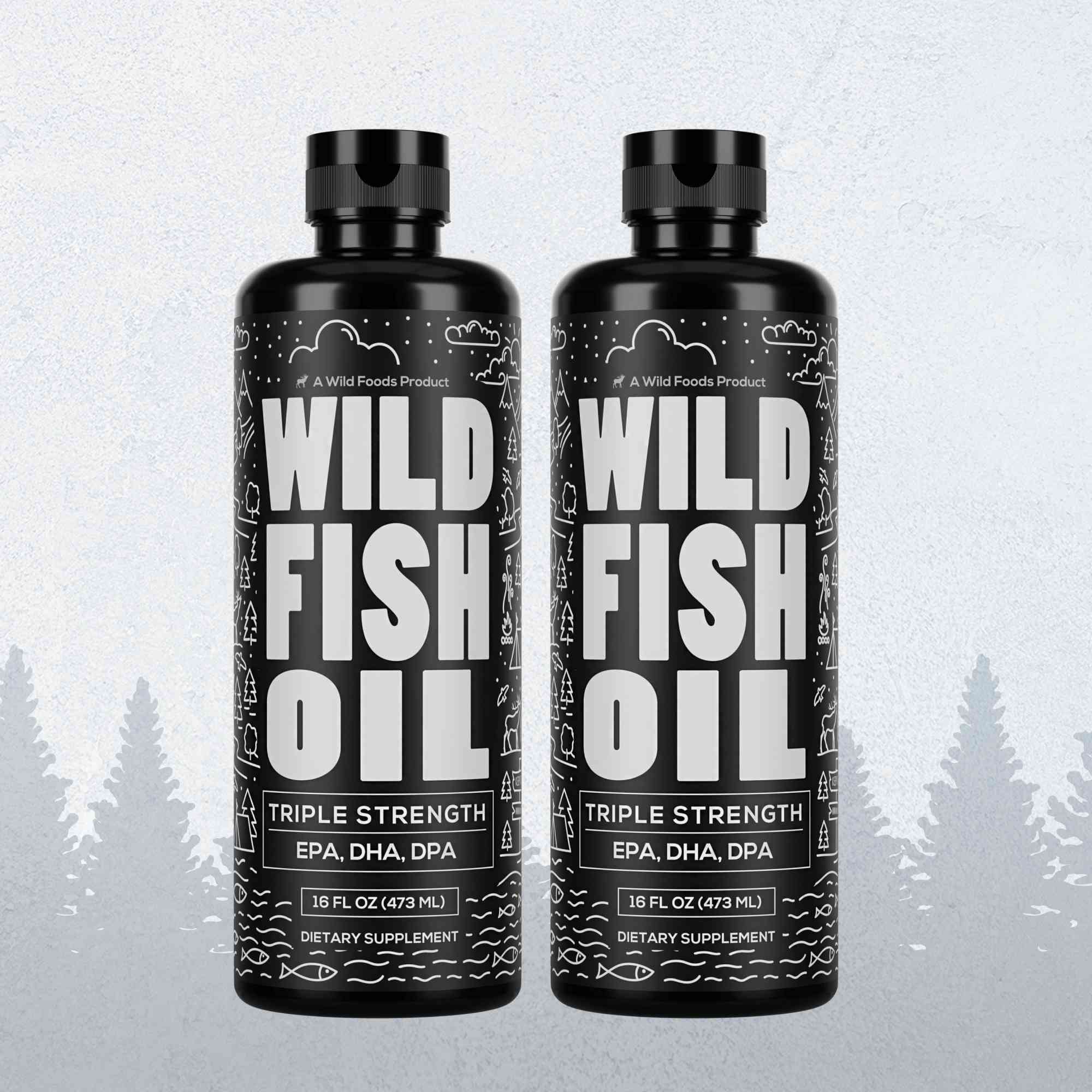 Fish Oil Liquid, 94 servings - Omega-3 DHA, EPA, DPA by Wild Foods