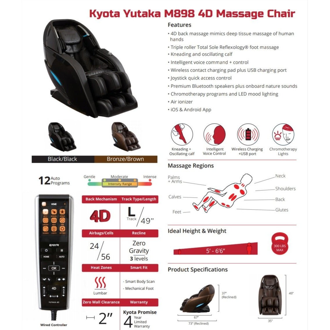 Kyota Yutaka M898 Massage Chair - Best Body Massage Chair