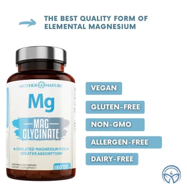 Magnesium Glycinate Capsules by Mother Nature Organics