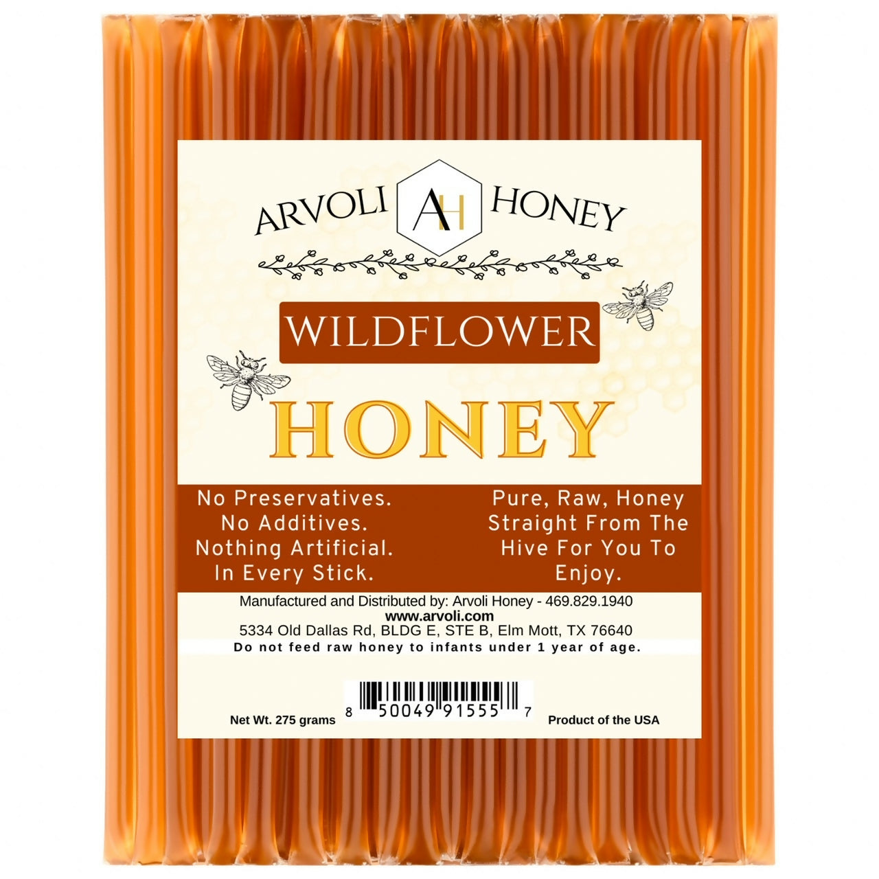 Arvoli Honey Raw Wildflower Honey Sticks by Farm2Me