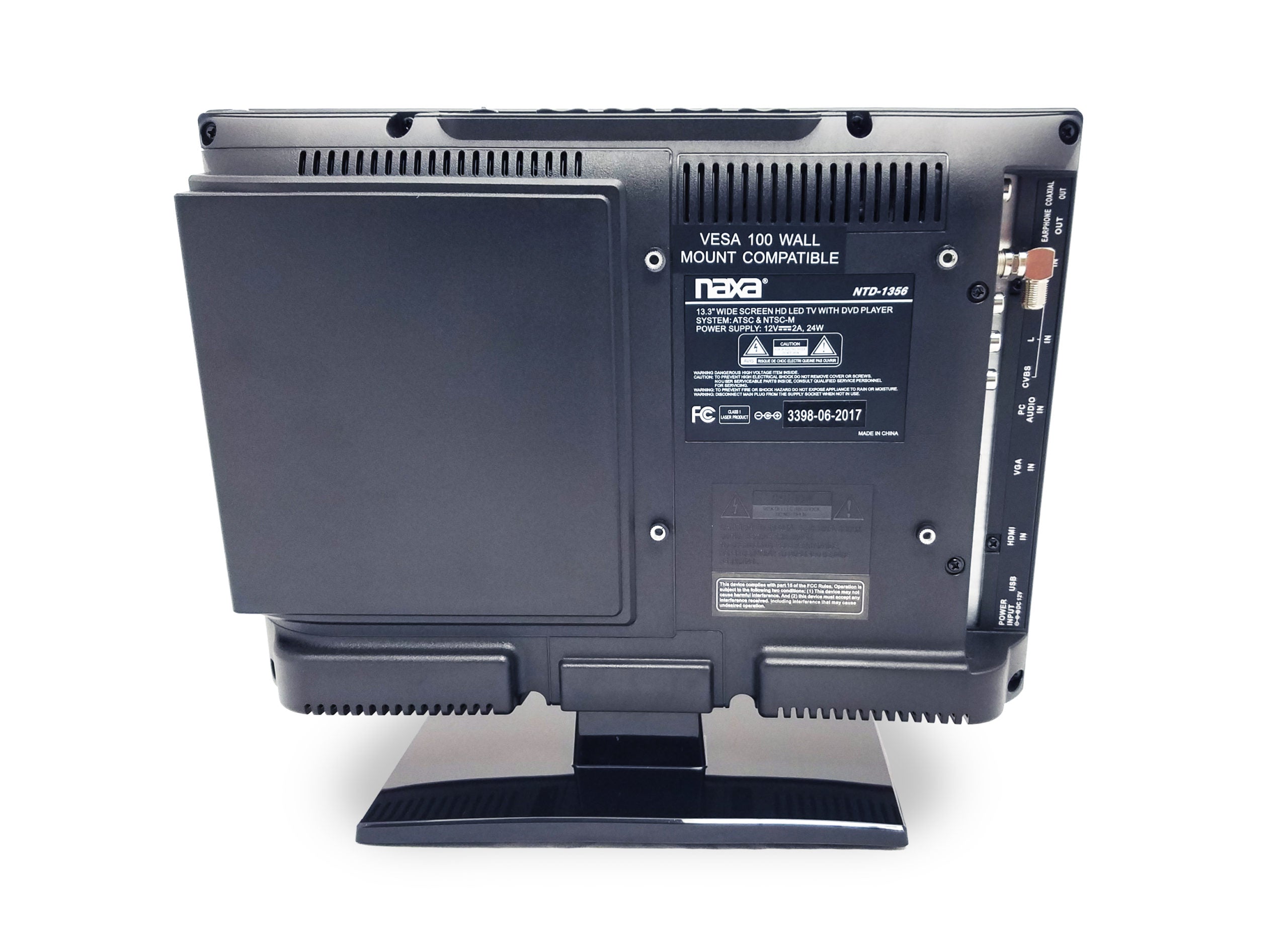 Naxa 13.3 Inch 12Volt AC/DC LED HDTV ATSC with DVD and Media Player + Car Package by Jupiter Gear