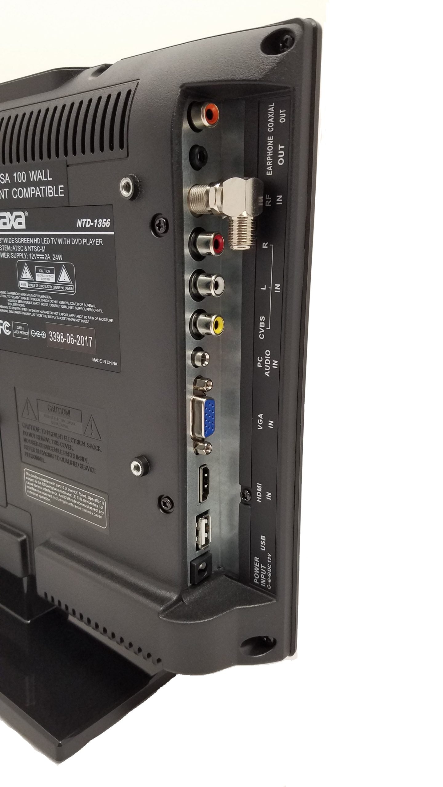 Naxa 13.3 Inch 12Volt AC/DC LED HDTV ATSC with DVD and Media Player + Car Package by Jupiter Gear