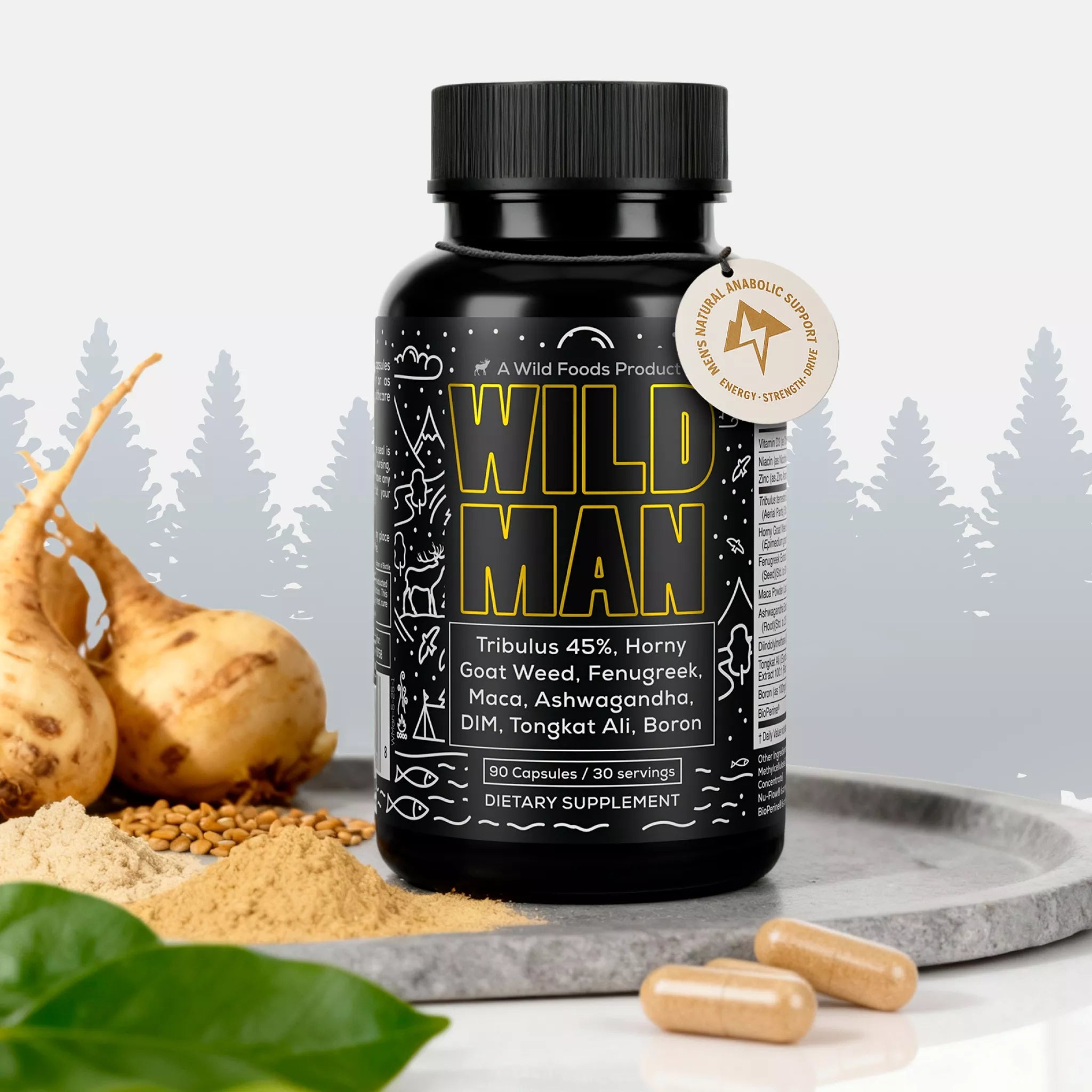 Wild Man Herbal Stack – Male Hormone Balance & Performance by Wild Foods