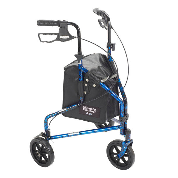 Deluxe 3 Wheel Aluminum Rollator, 7.5" Casters