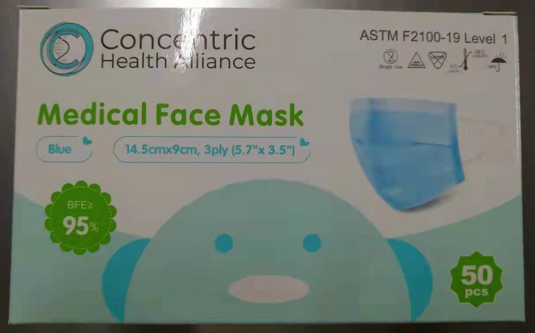 Concentric Health Alliance Kids Medical Masks - 50/BX, 2500/CS