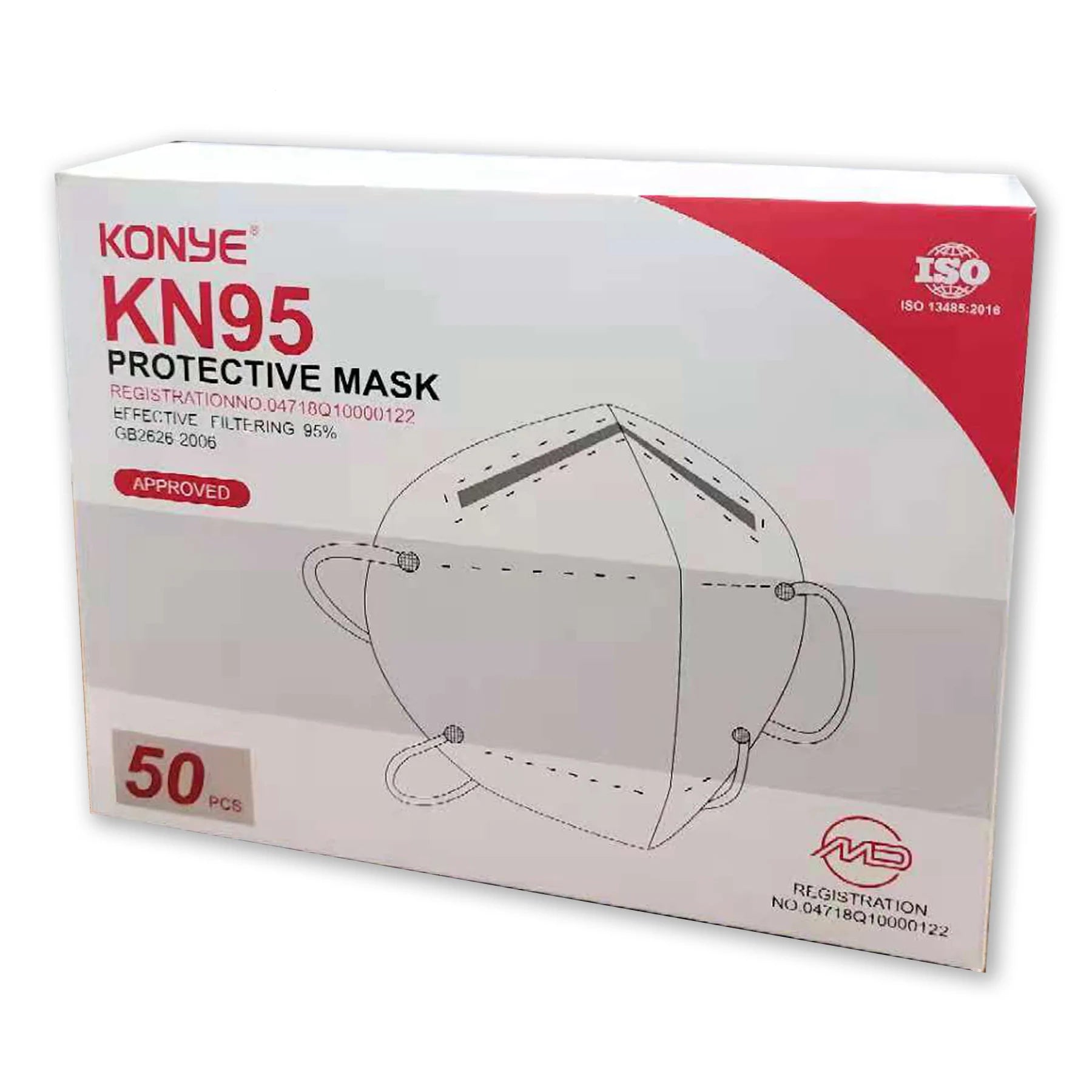 Konye Individually Wrapped KN95 Masks (Box of 50)