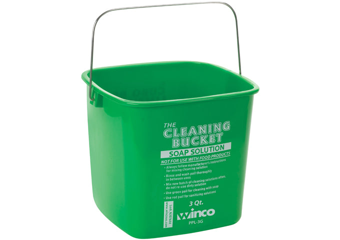 WINCO 3-QT CLEANING BUCKET SANITIZING SOLUTION/EA.