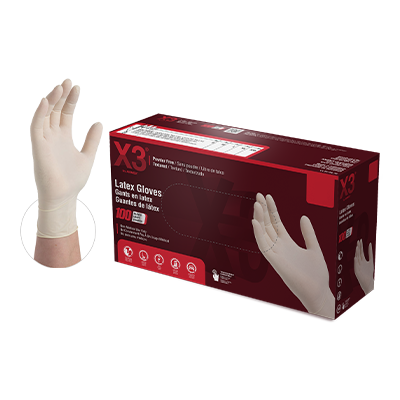 AMMEX X3 Latex Industrial Gloves 1000/CS