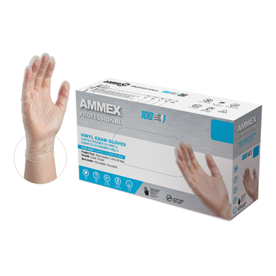 AMMEX Clear Vinyl Powder Free Industrial Gloves 1000/CS