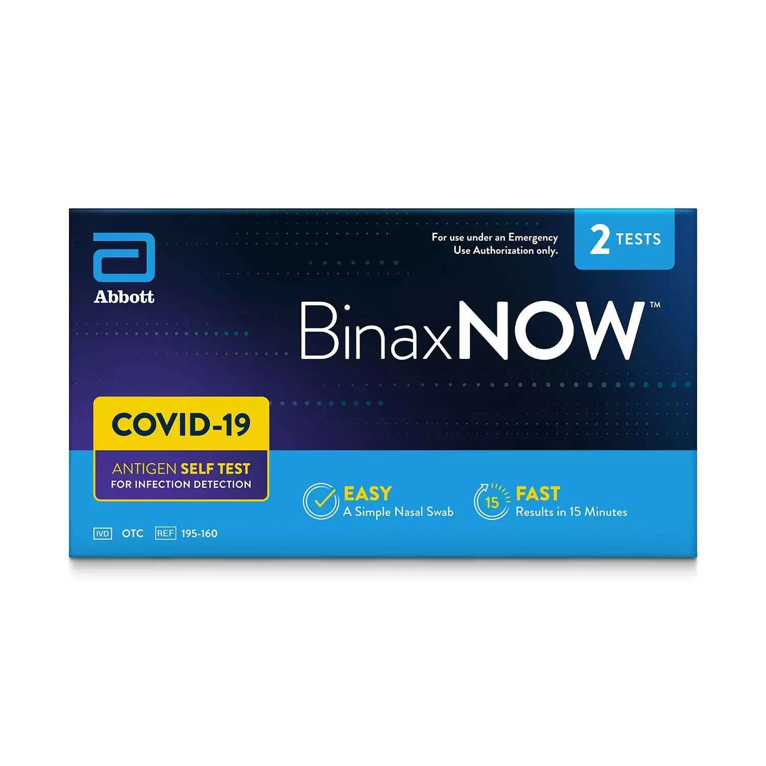 Abbott BinaxNOW COVID‐19 Antigen Self Test (2 ct.) - One Source Medical Supplies
