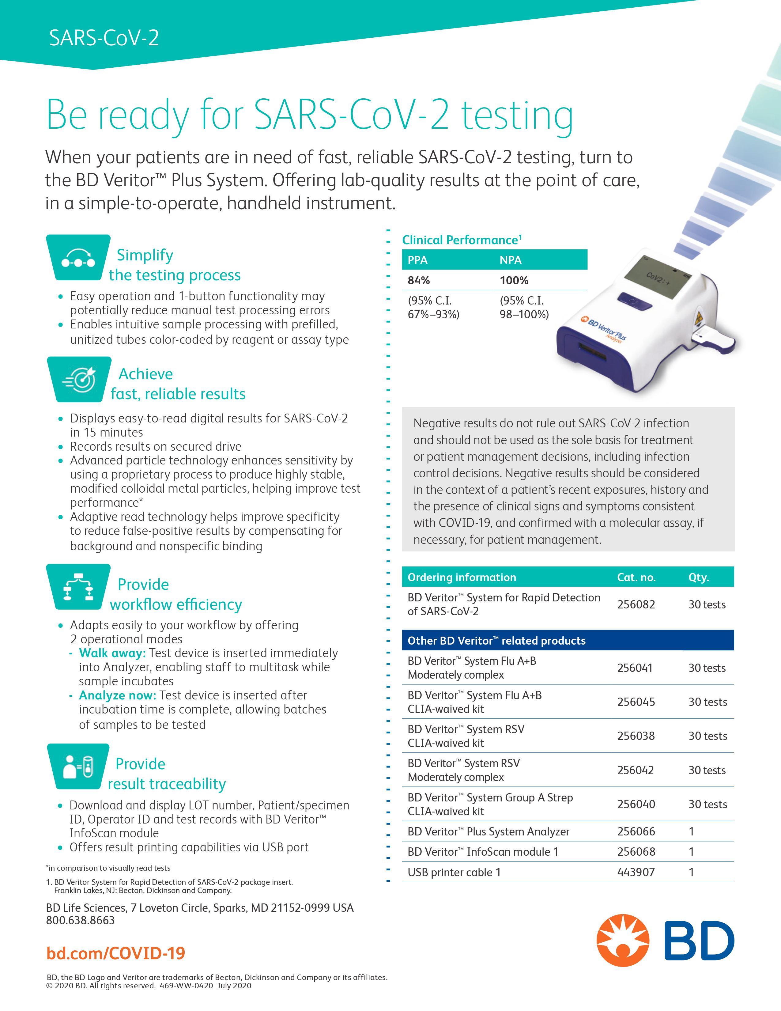 BD Veritor SARS-CoV-2 Rapid Test - One Source Medical Supplies