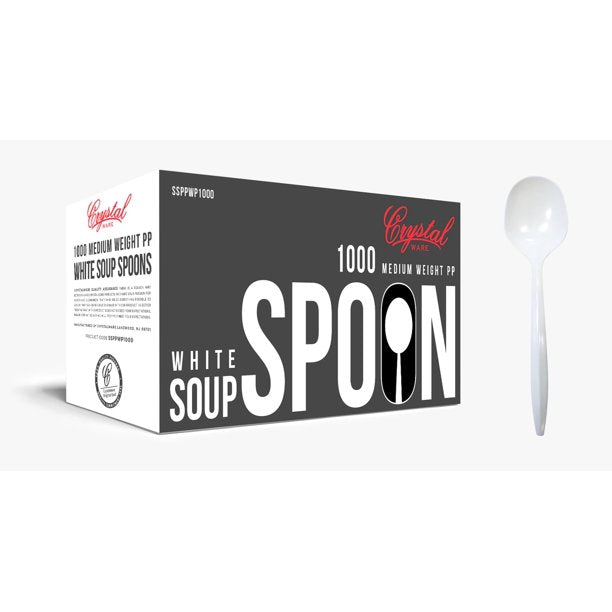 CrystalWare White Plastic Soup Spoon 1000/CS