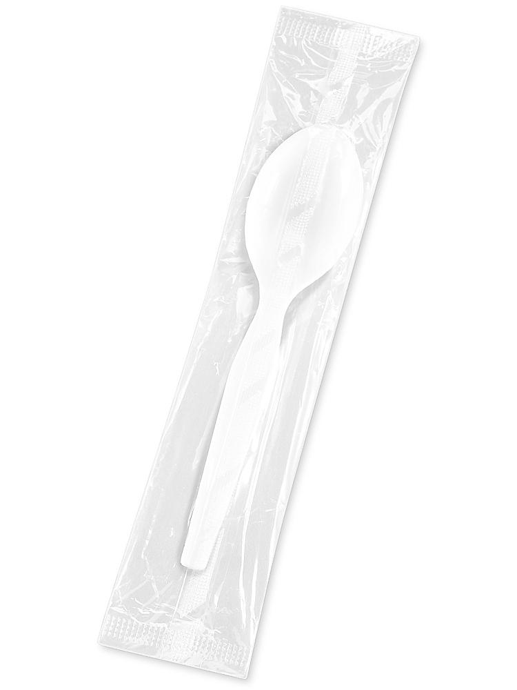 CrystalWare Individually Wrapped White Plastic Teaspoon 1000/CS